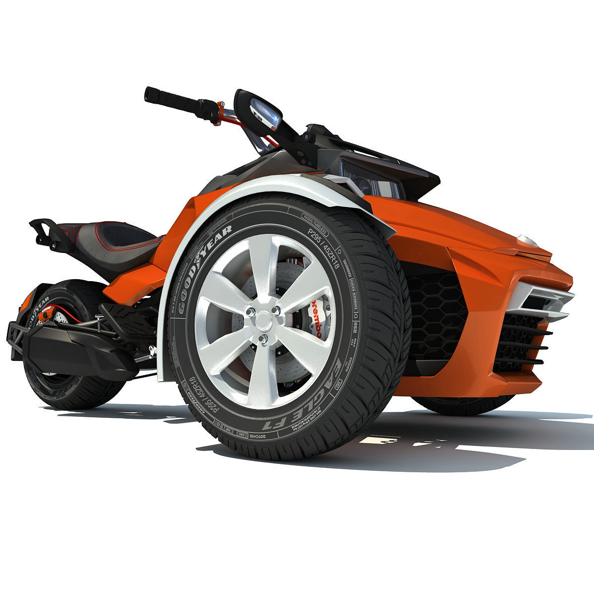 Three-wheeled Motorcycle 3D model_11