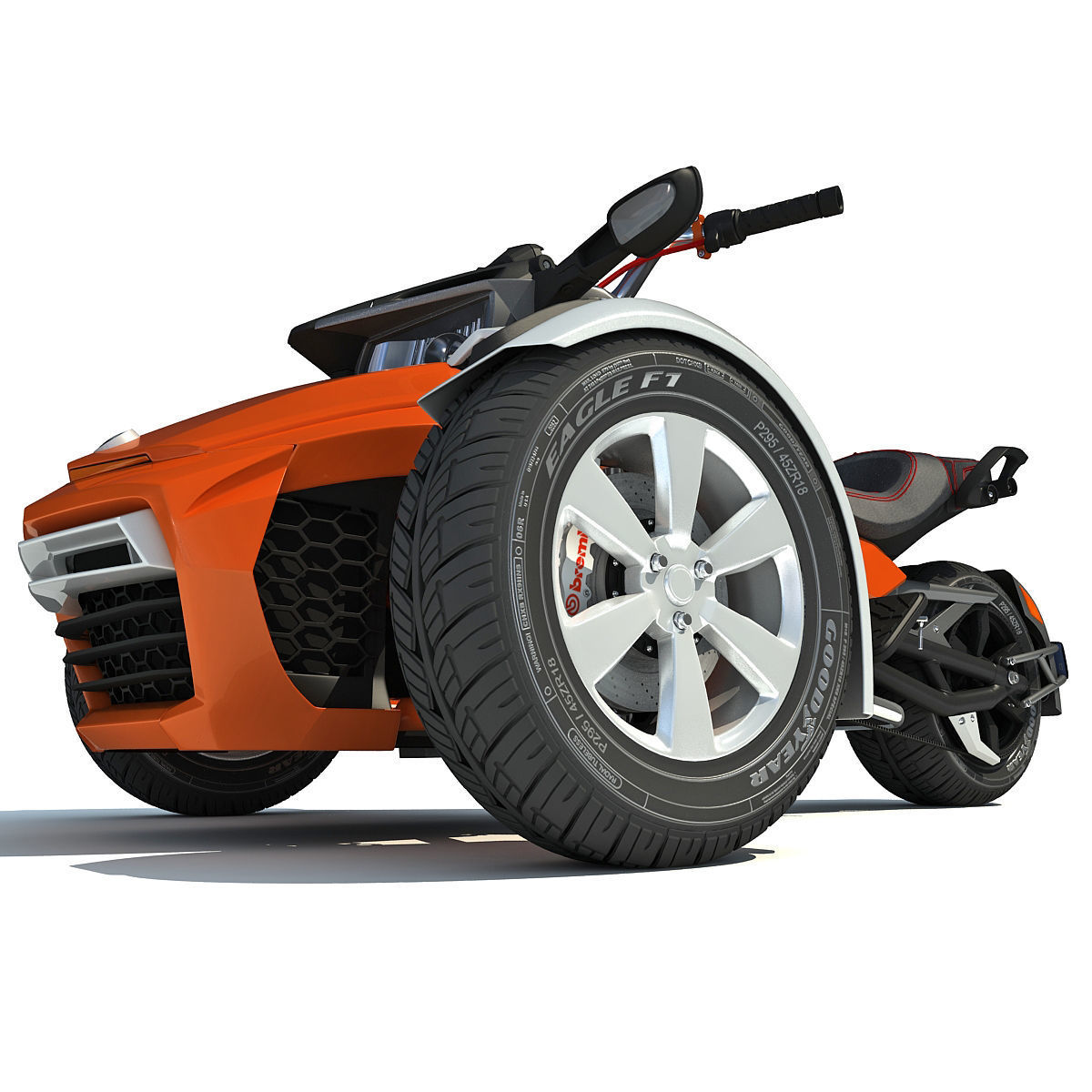 Three-wheeled Motorcycle 3D model_2