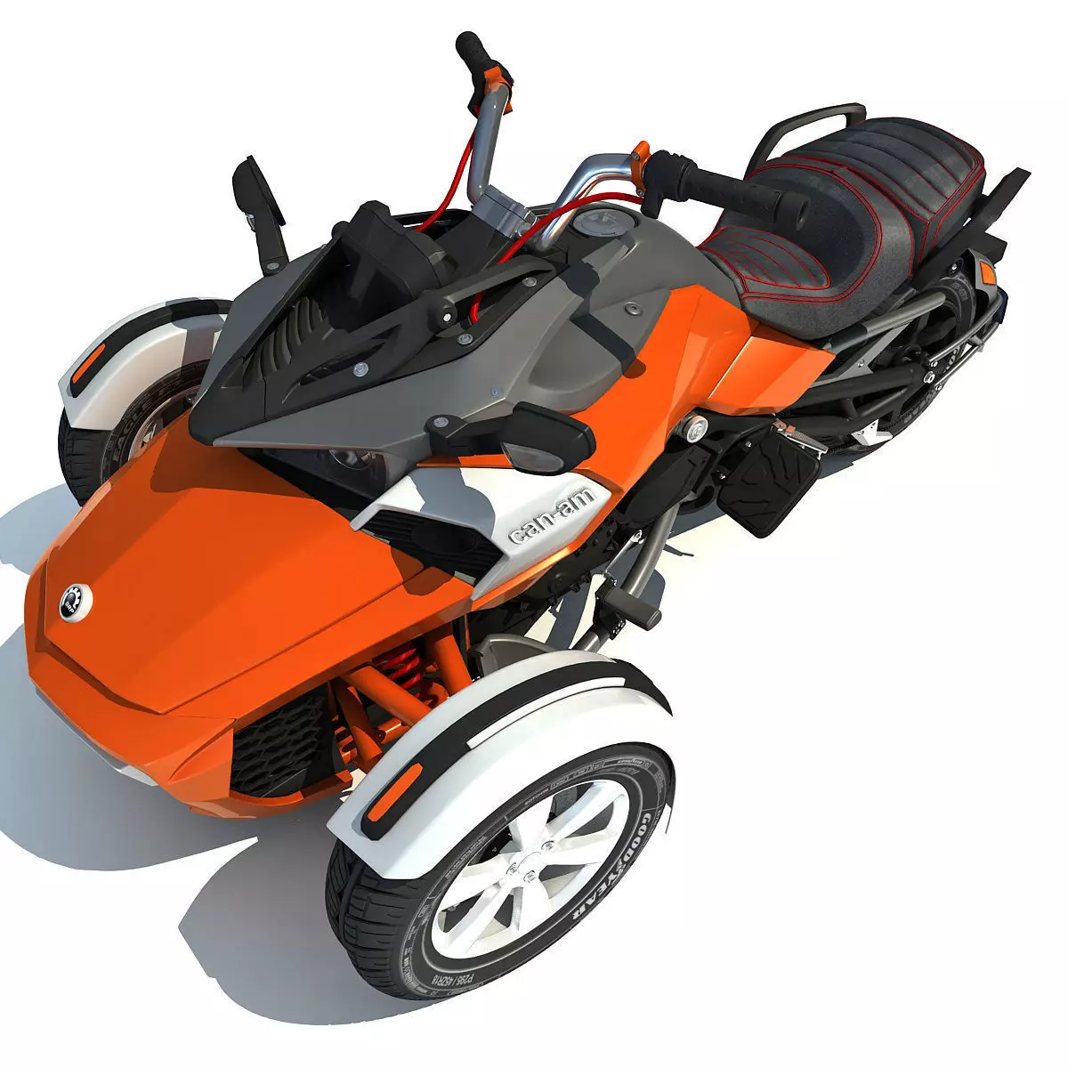 Three-wheeled Motorcycle 3D model_0