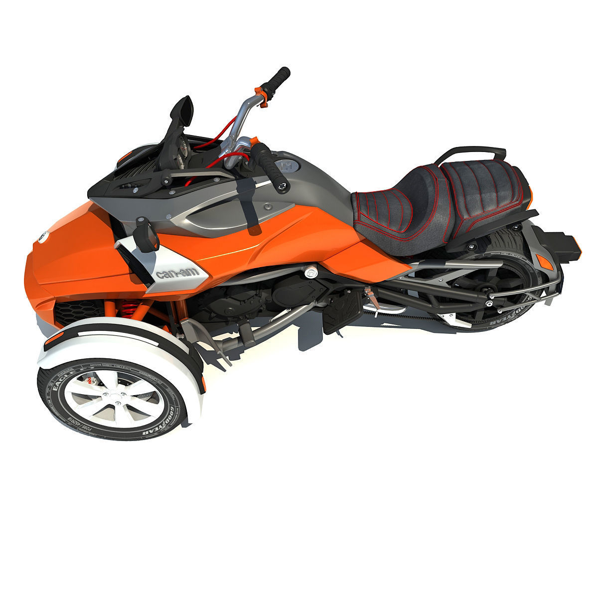 Three-wheeled Motorcycle 3D model_1