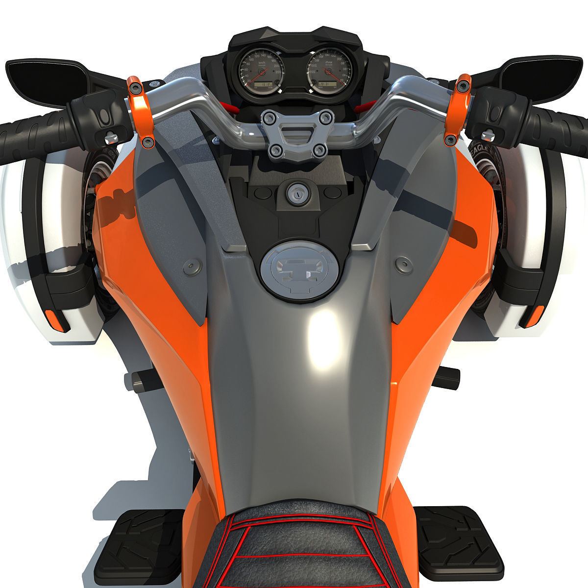Three-wheeled Motorcycle 3D model_16