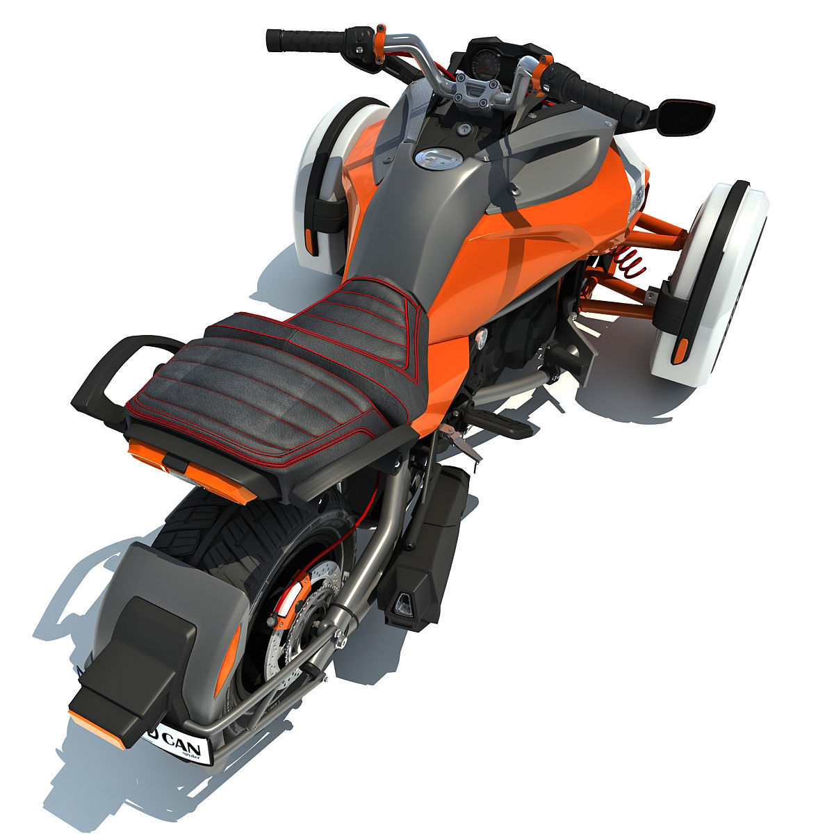Three-wheeled Motorcycle 3D model_6