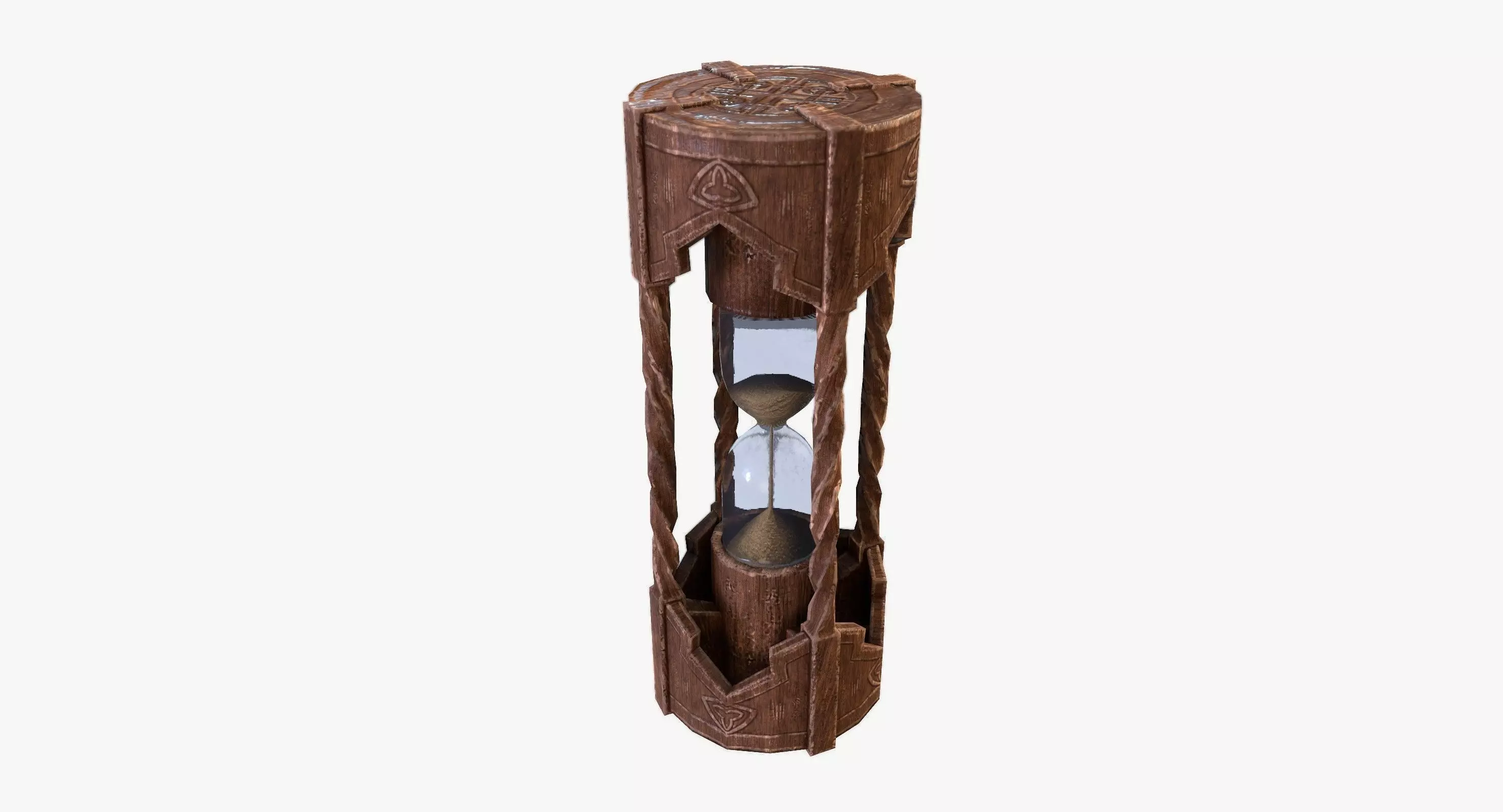 Hourglass wooden box Low-poly 3D model_0