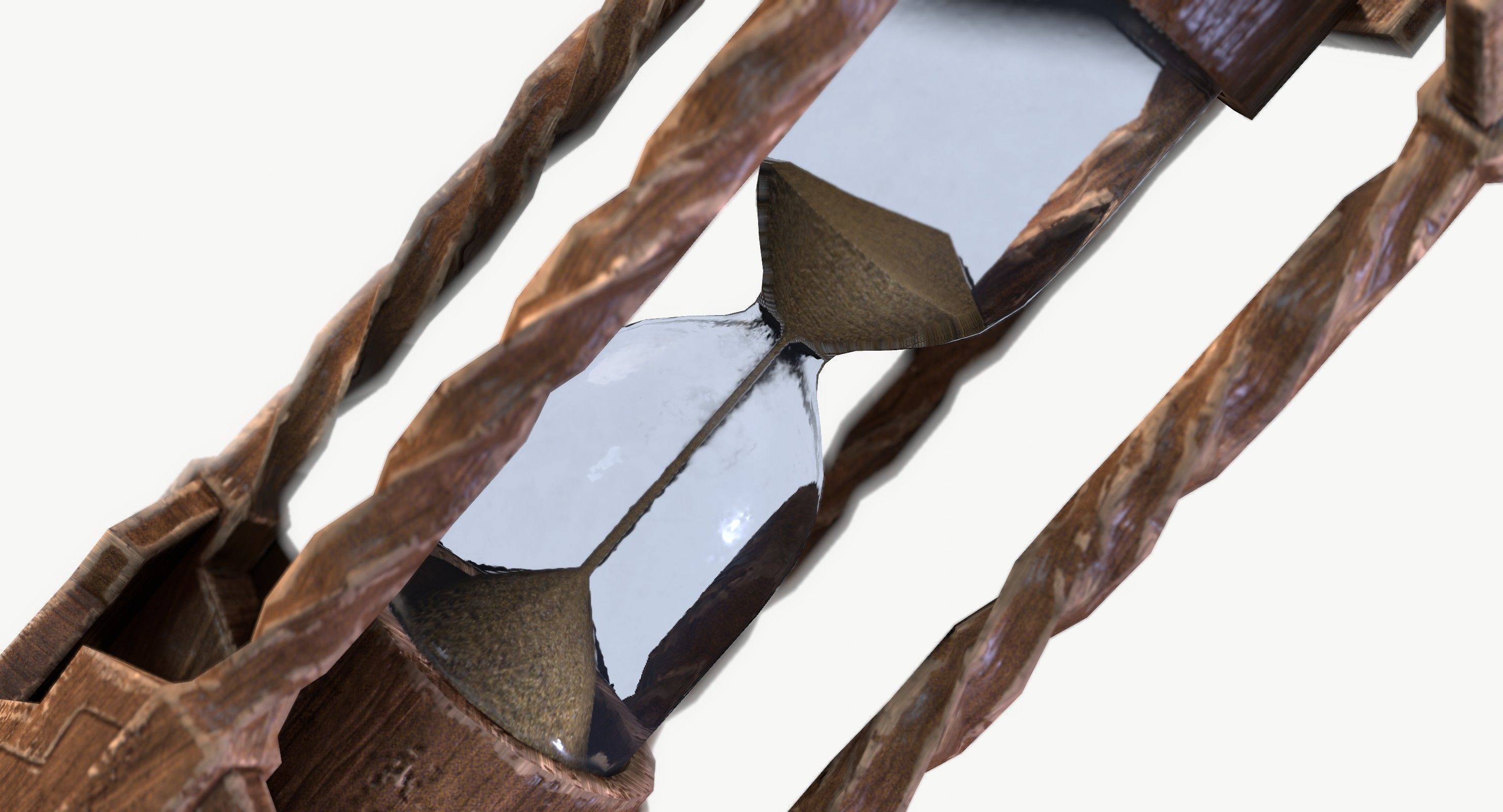 Hourglass wooden box Low-poly 3D model_6