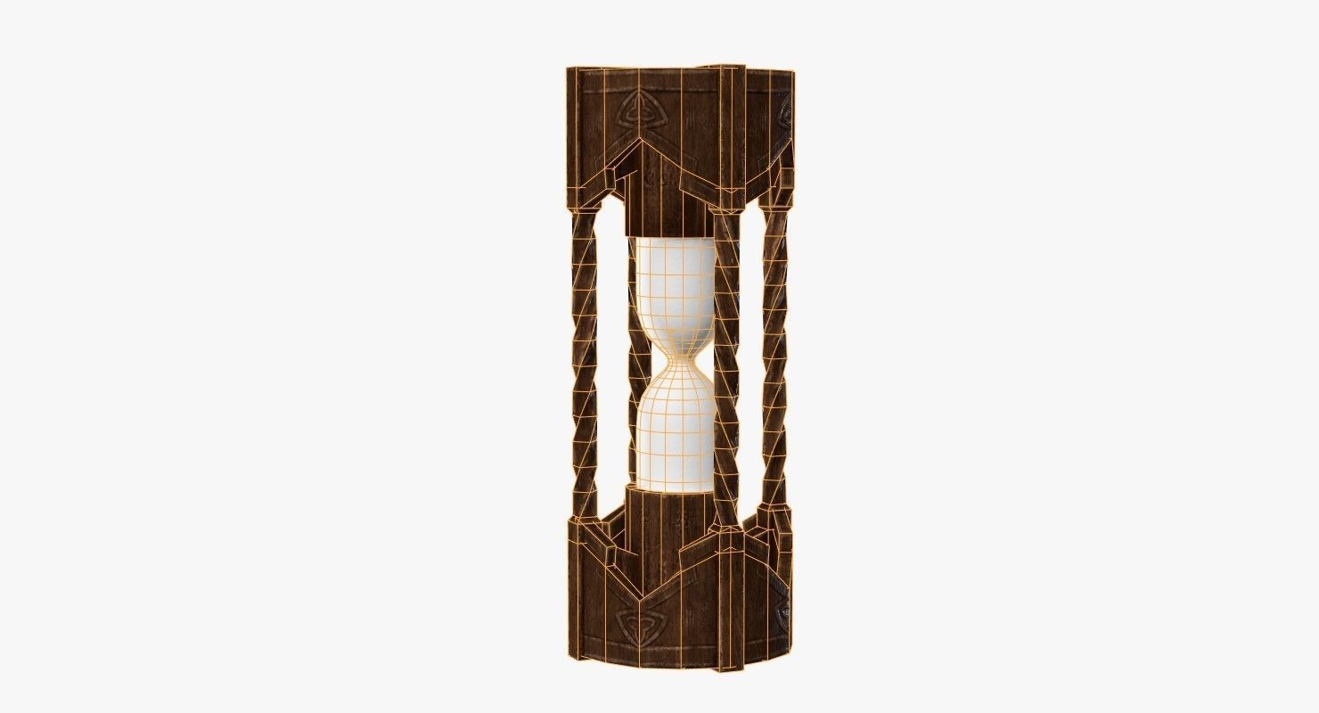 Hourglass wooden box Low-poly 3D model_8