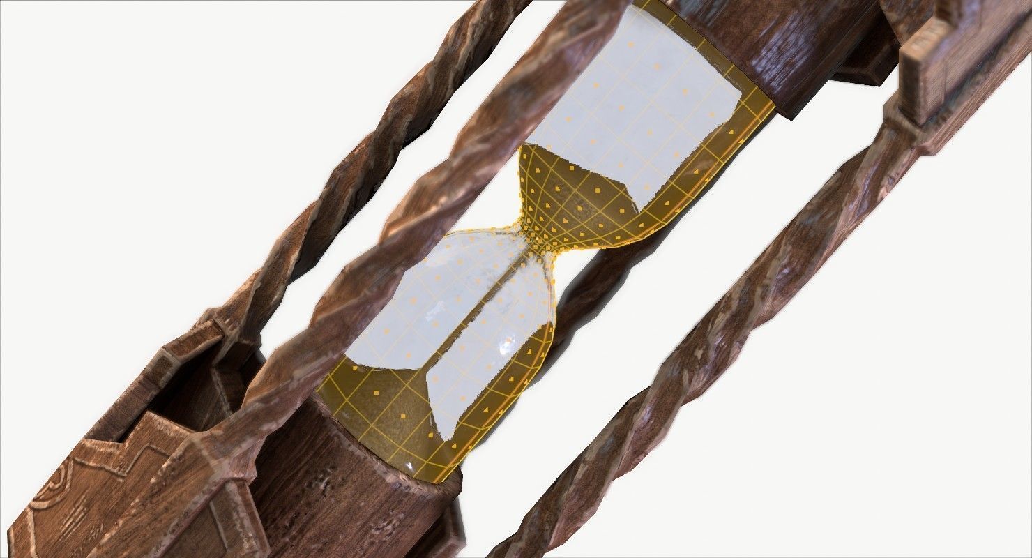 Hourglass wooden box Low-poly 3D model_7