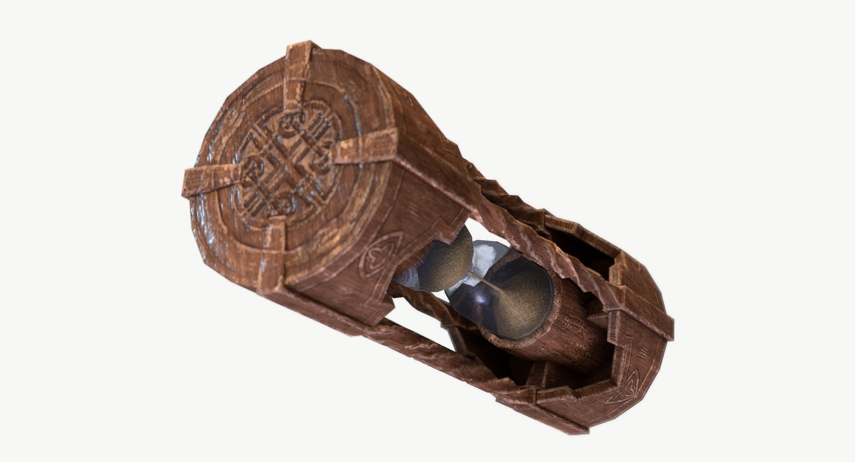 Hourglass wooden box Low-poly 3D model_5