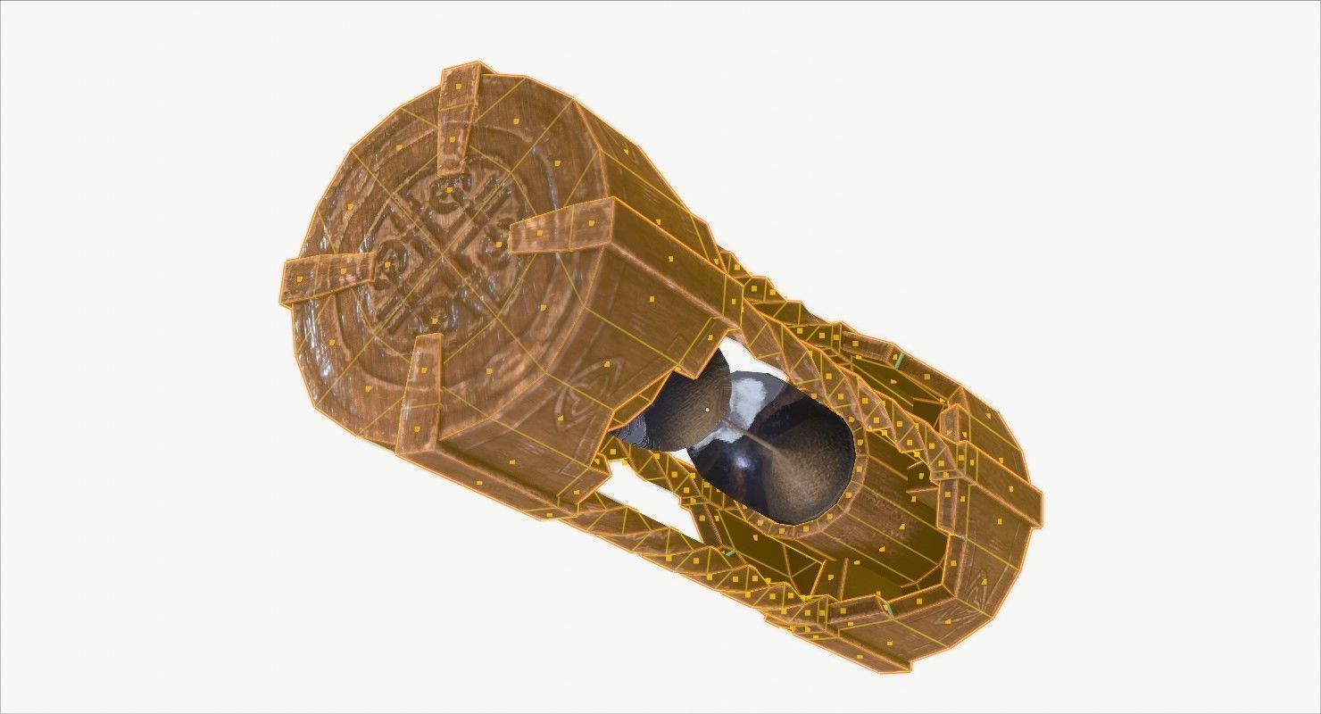 Hourglass wooden box Low-poly 3D model_3