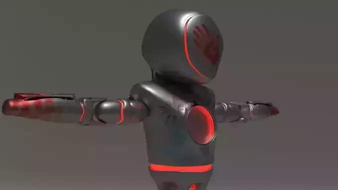 Robot humanoid Free low-poly 3D model
