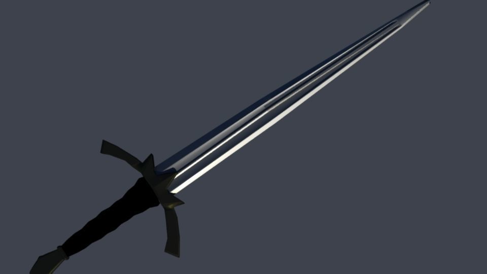 3D Low-poly Lord of the rings Nazgul sword model Low-poly 3D model_2