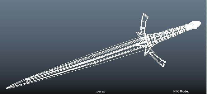 3D Low-poly Lord of the rings Nazgul sword model Low-poly 3D model_1
