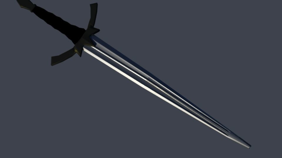 3D Low-poly Lord of the rings Nazgul sword model Low-poly 3D model_5