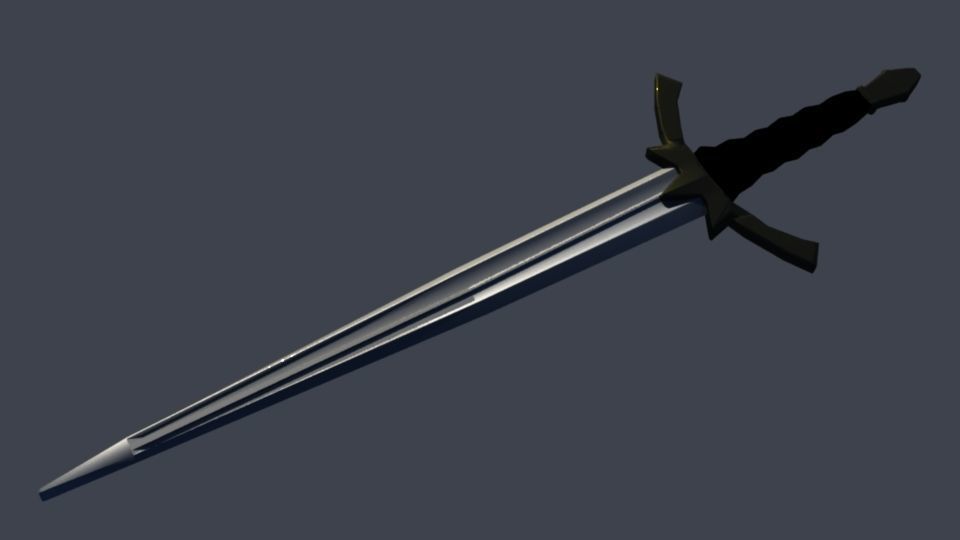 3D Low-poly Lord of the rings Nazgul sword model Low-poly 3D model_3