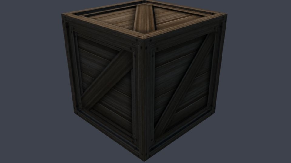 3D textured simple crate model Low-poly 3D model_4