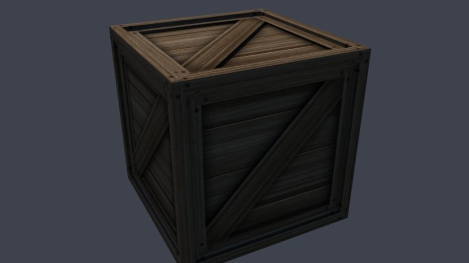 3D textured simple crate model Low-poly 3D model_1