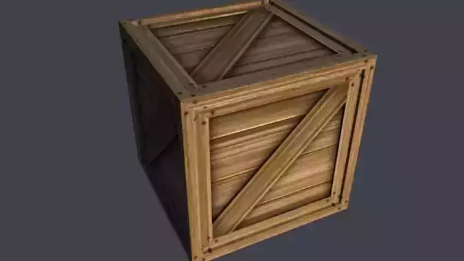 3D textured simple crate model