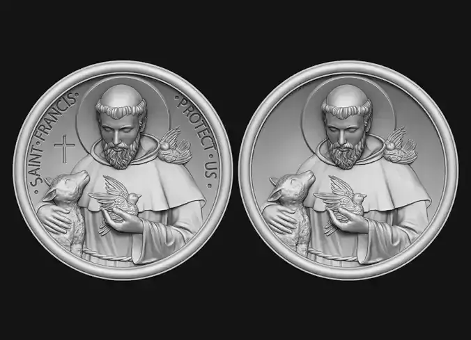 Saint Francis Medallion 3D print model