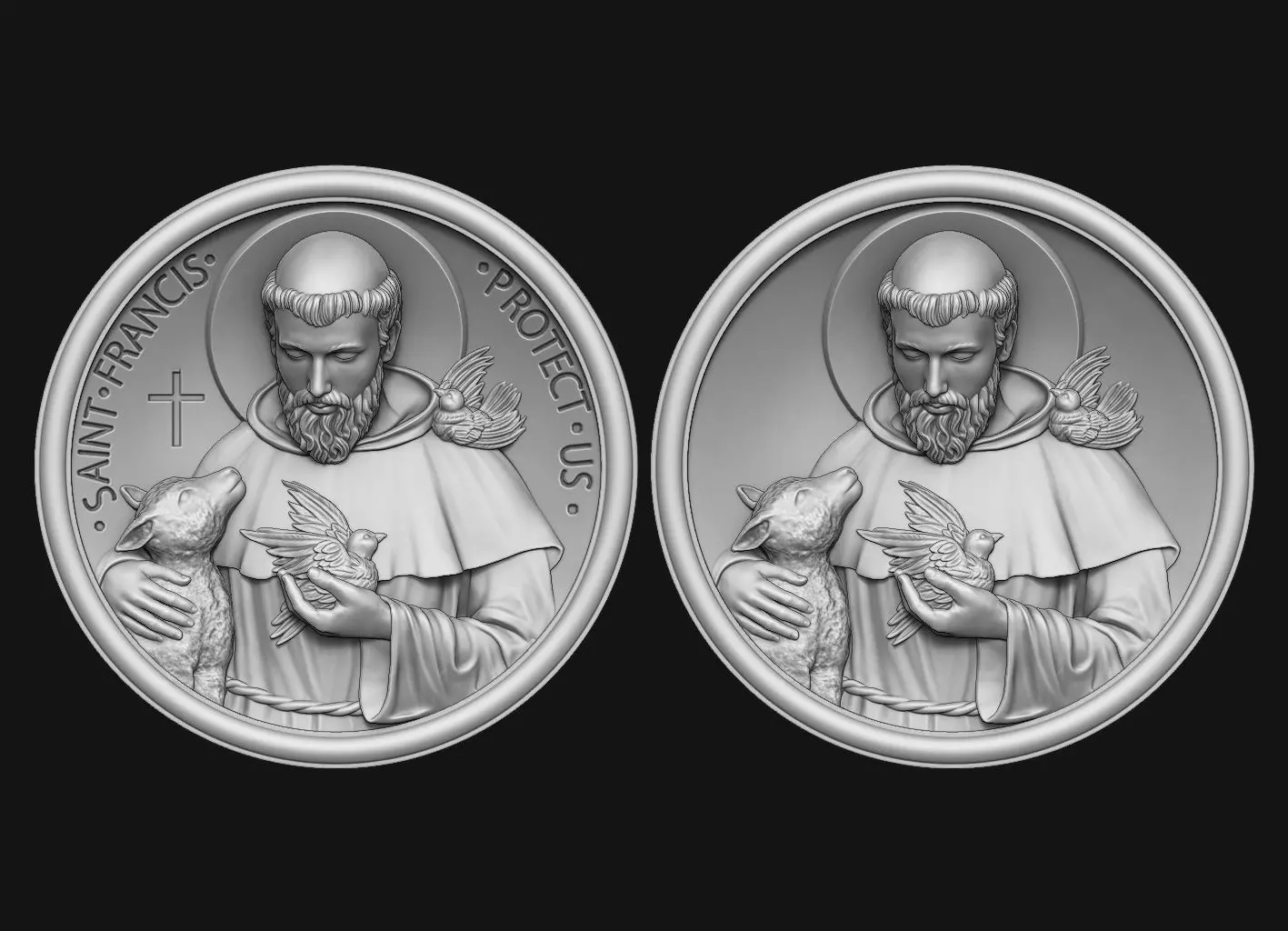 Saint Francis Medallion 3D print model