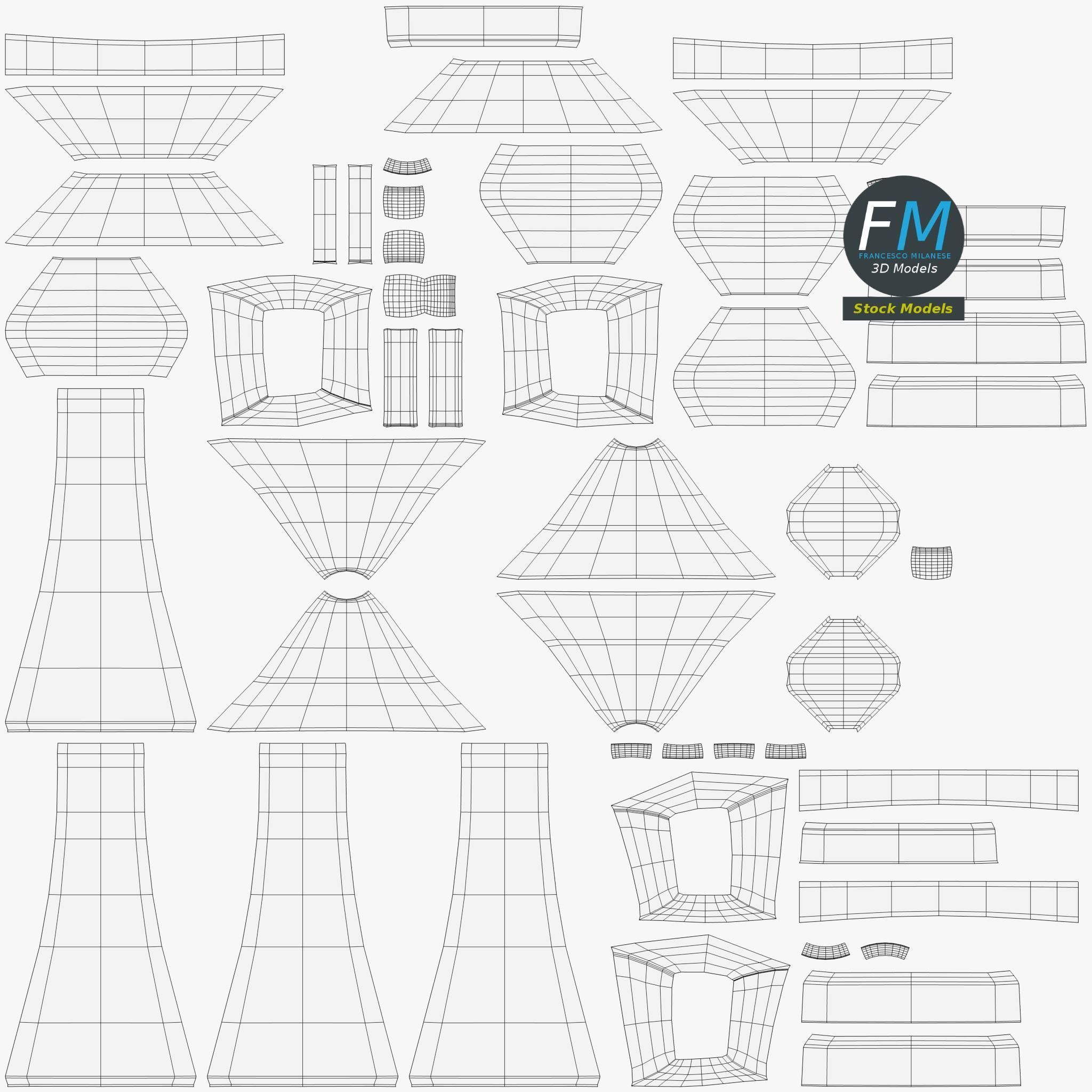 Japanese toro lanterns 3D model_11