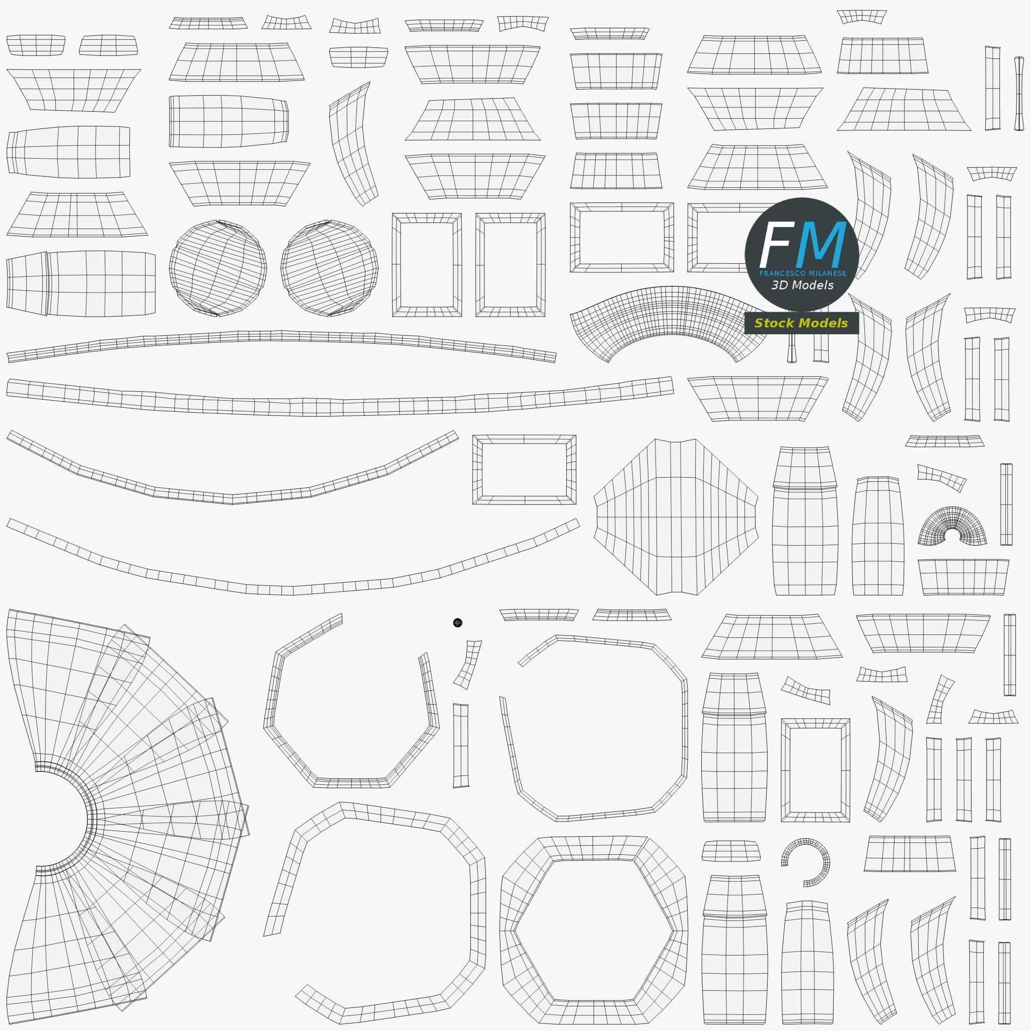 Japanese toro lanterns 3D model_12