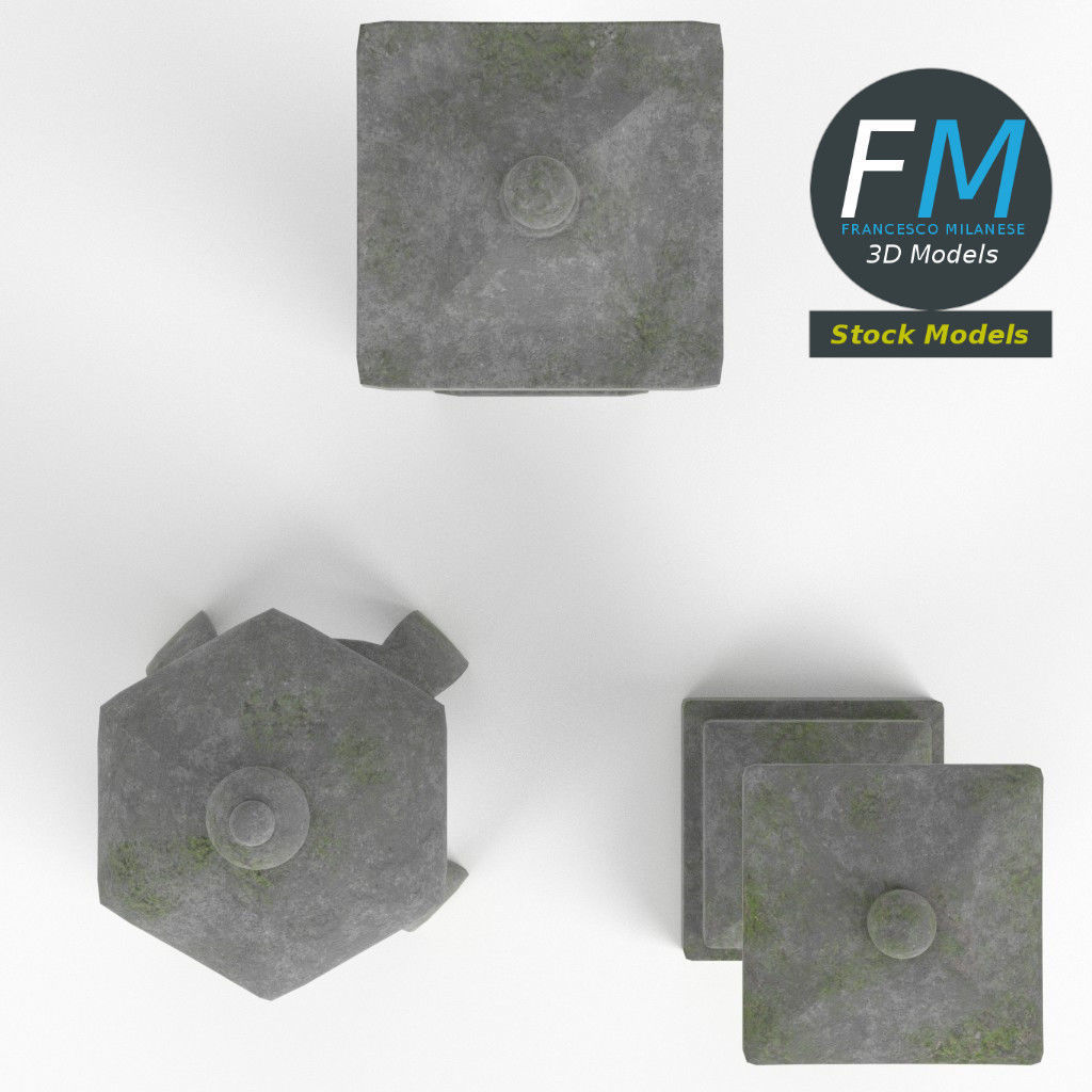 Japanese toro lanterns 3D model_6