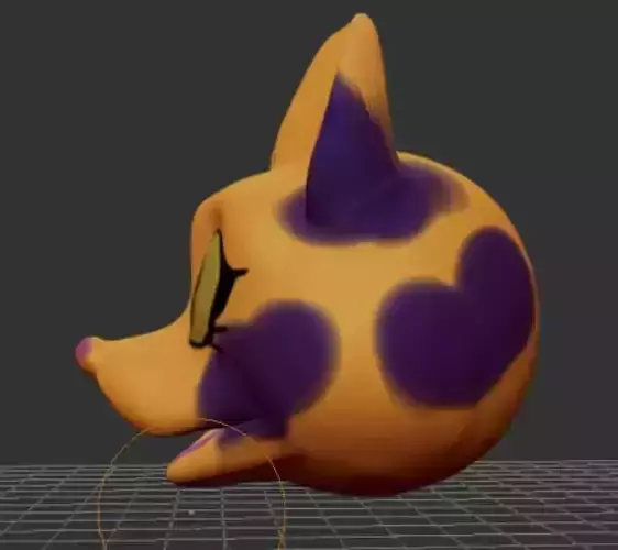 furry fox head Free 3D model