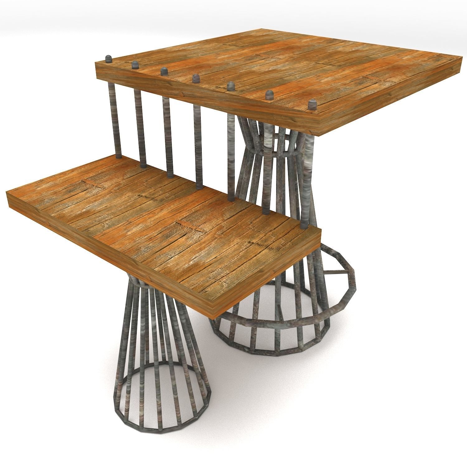 Industrial Furniture Set 3D model_2