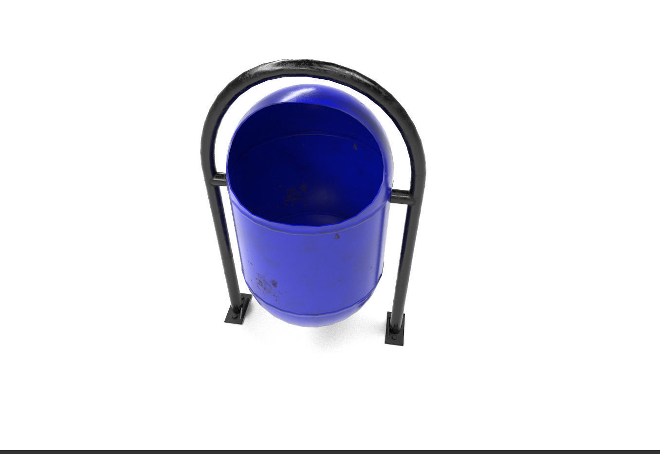 Architectural Park garbage can  Low-poly 3D model_1