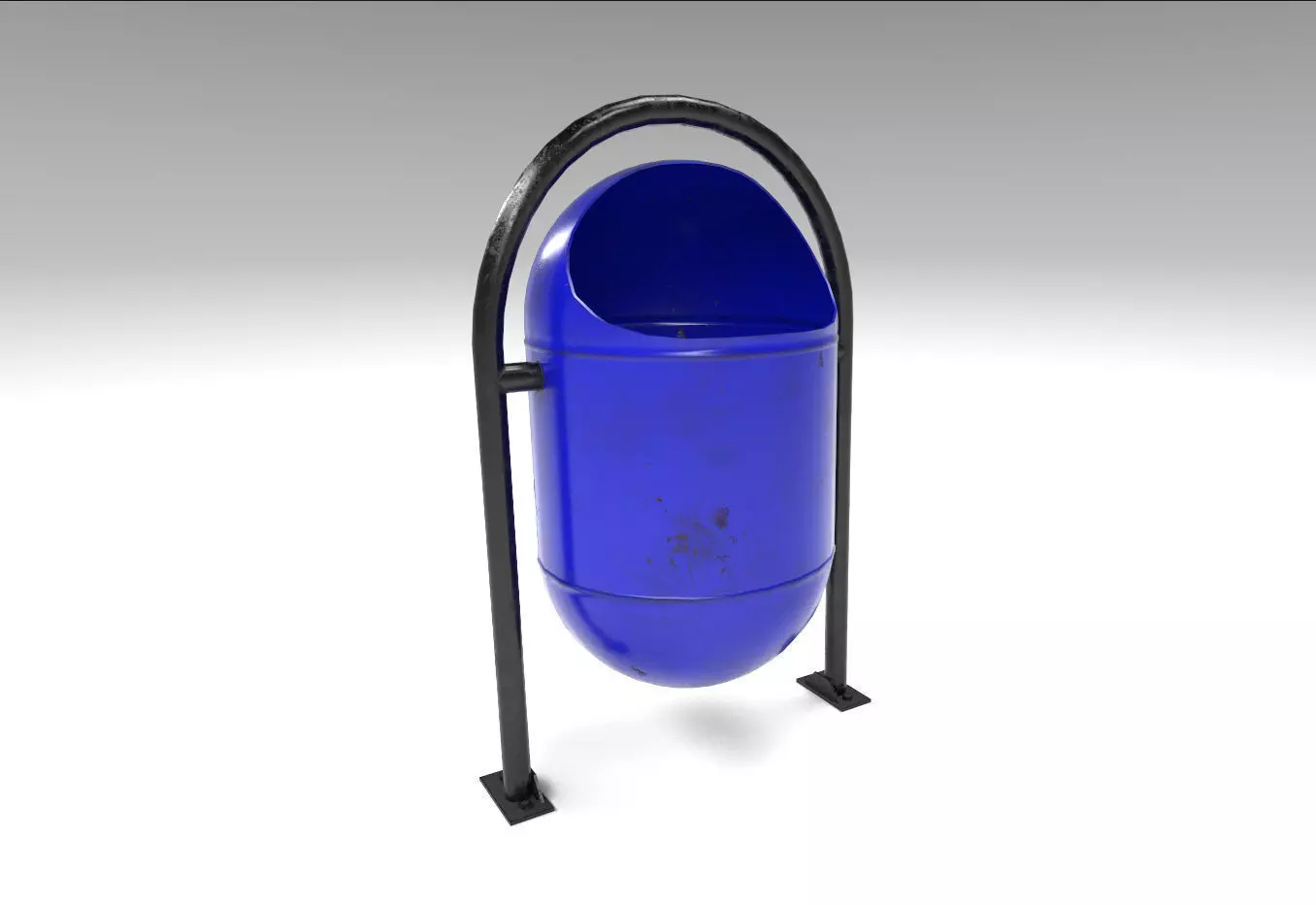 Architectural Park garbage can  Low-poly 3D model_0