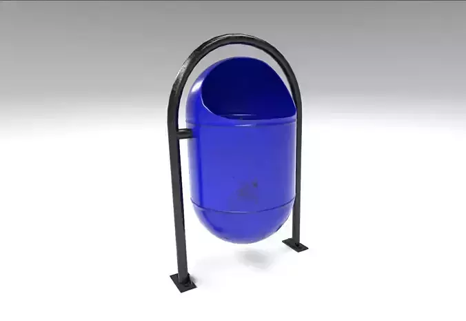 Architectural Park garbage can  Low-poly 3D model
