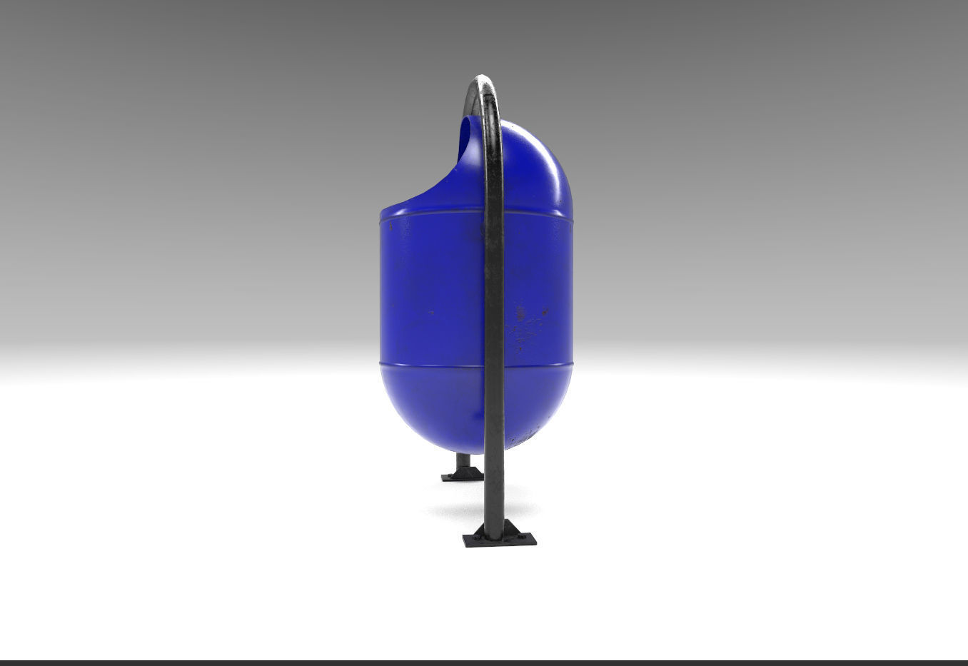 Architectural Park garbage can  Low-poly 3D model_2