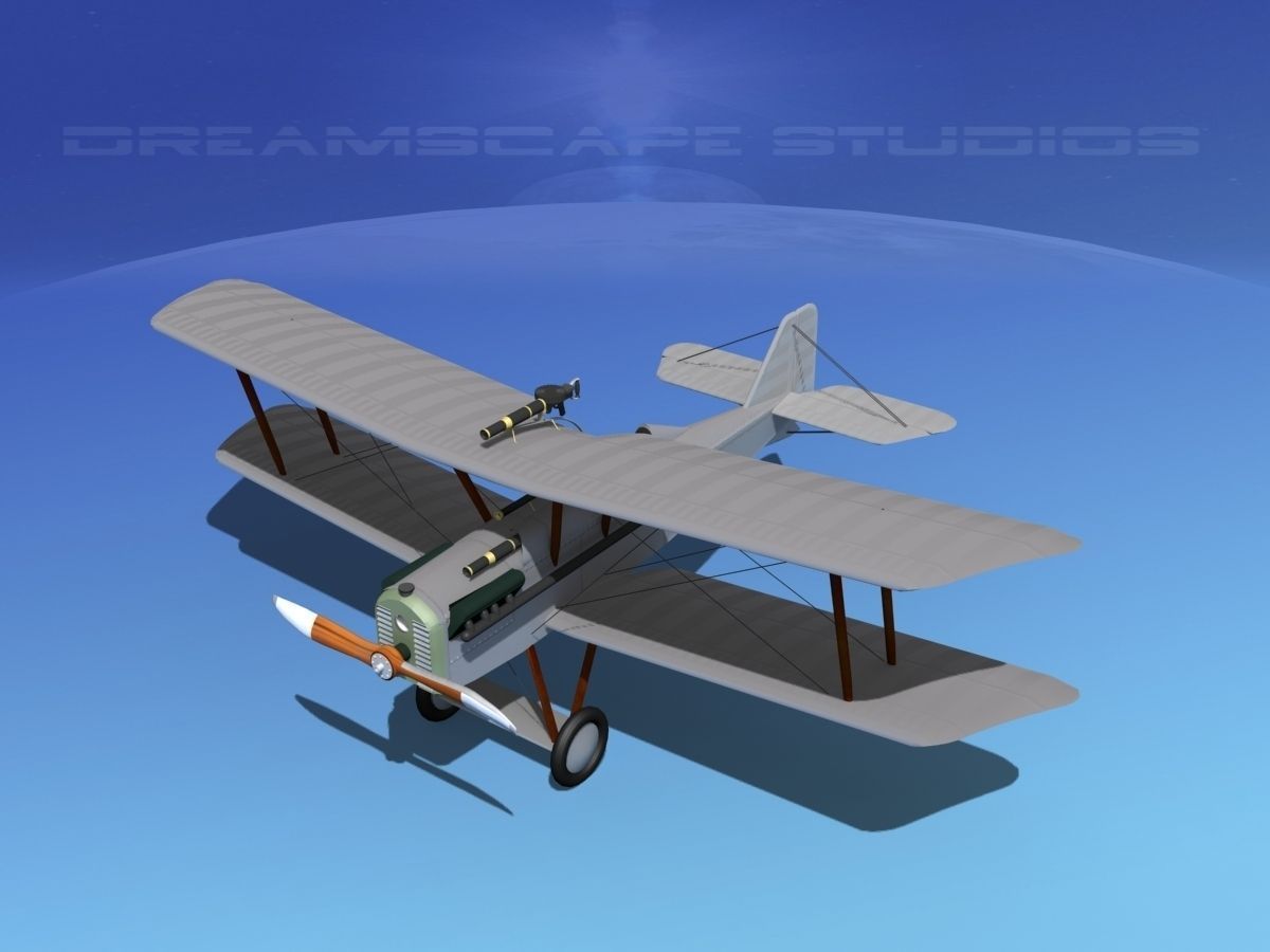 RAF SE5A Fighter Bare Metal 3D model_11