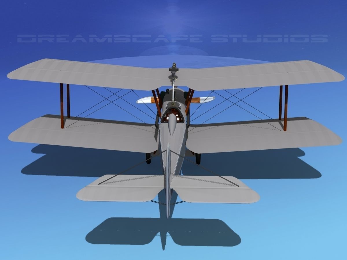 RAF SE5A Fighter Bare Metal 3D model_7