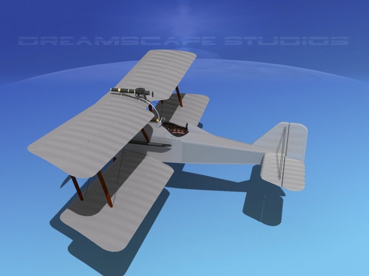 RAF SE5A Fighter Bare Metal 3D model_9