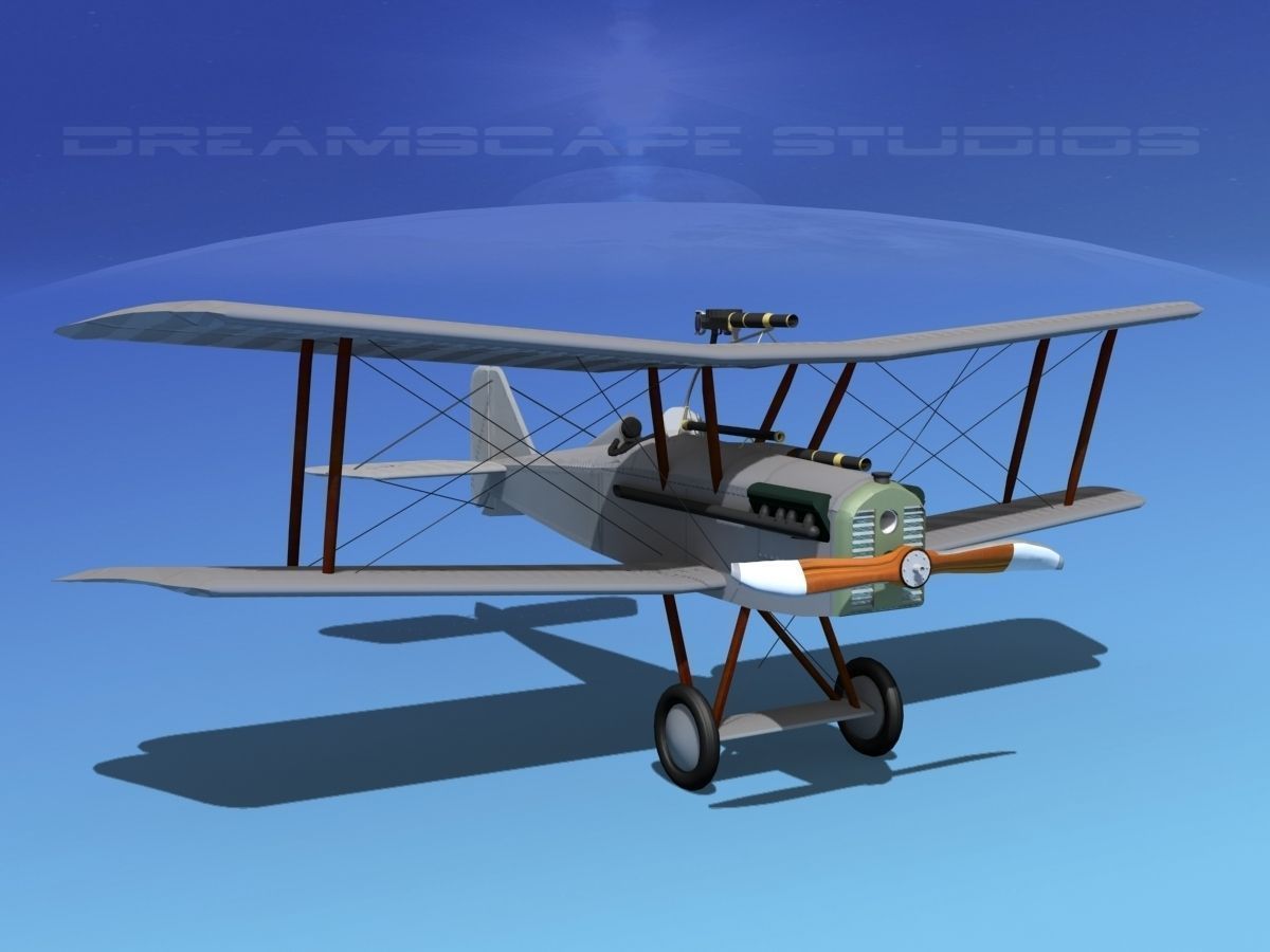 RAF SE5A Fighter Bare Metal 3D model_3