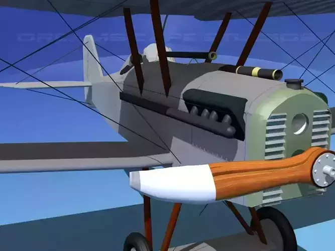 RAF SE5A Fighter Bare Metal 3D model