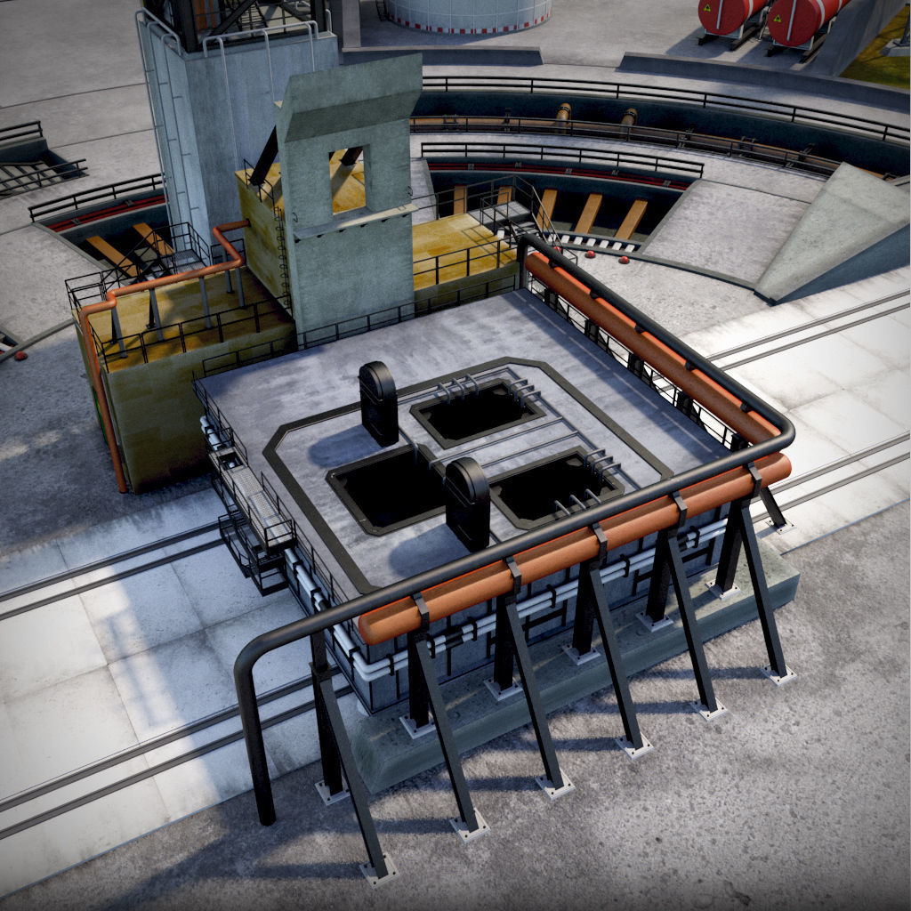 Rocket launch complex 3D model_2