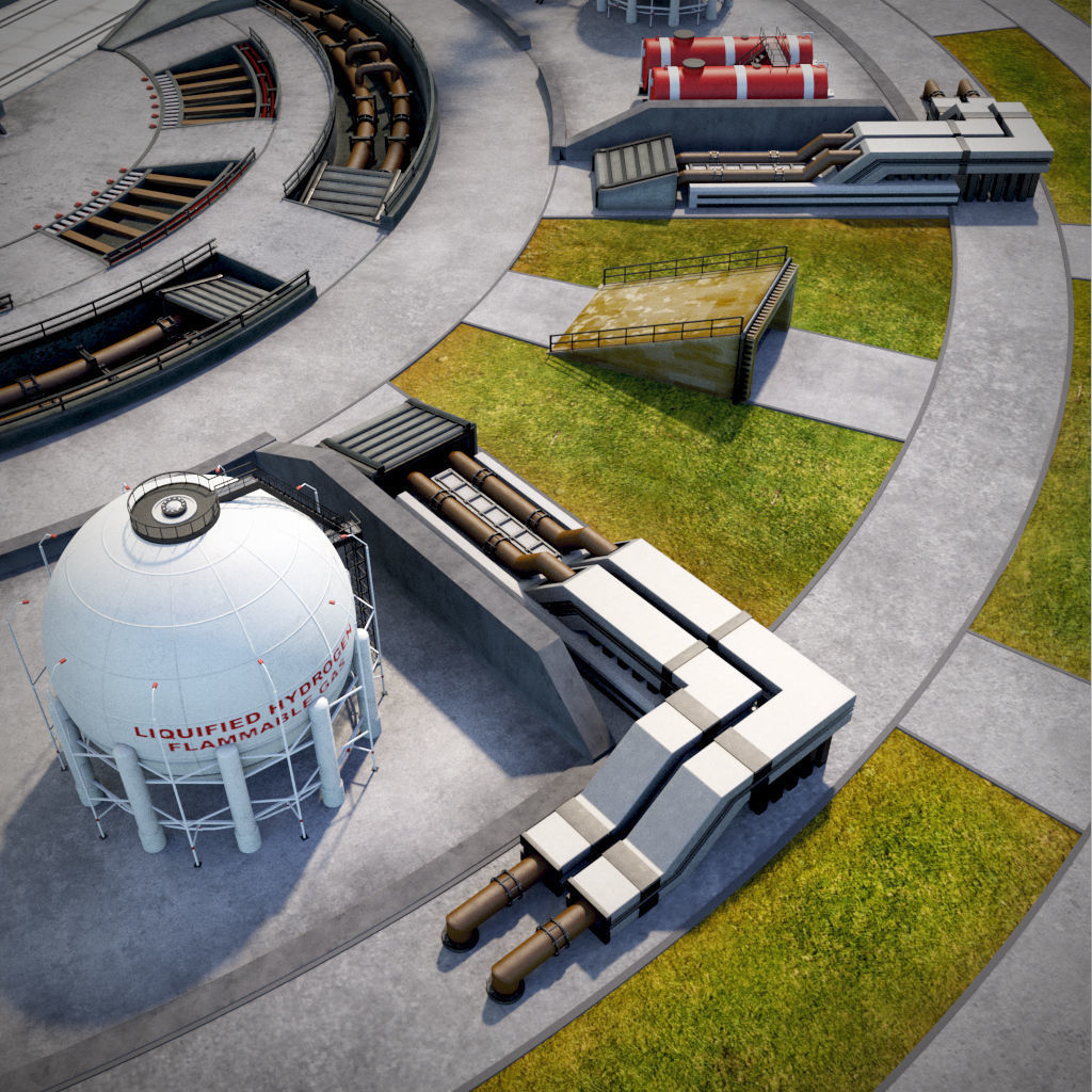 Rocket launch complex 3D model_8