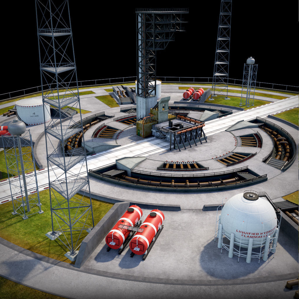 Rocket launch complex 3D model_3