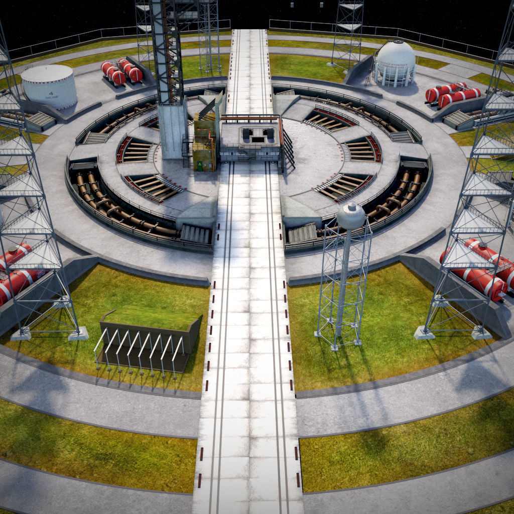 Rocket launch complex 3D model_1