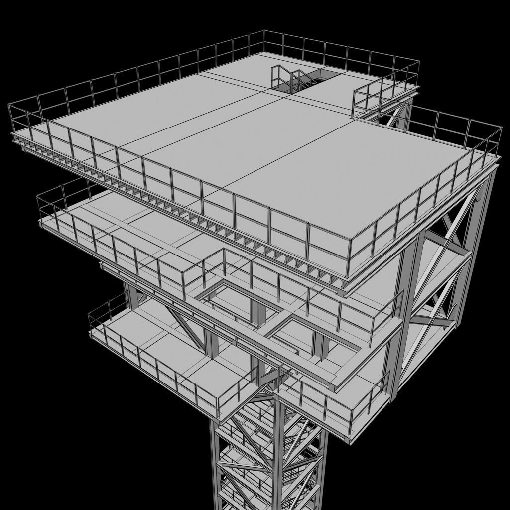 Rocket launch complex 3D model_22