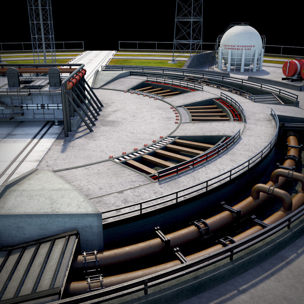 Rocket launch complex 3D model_6