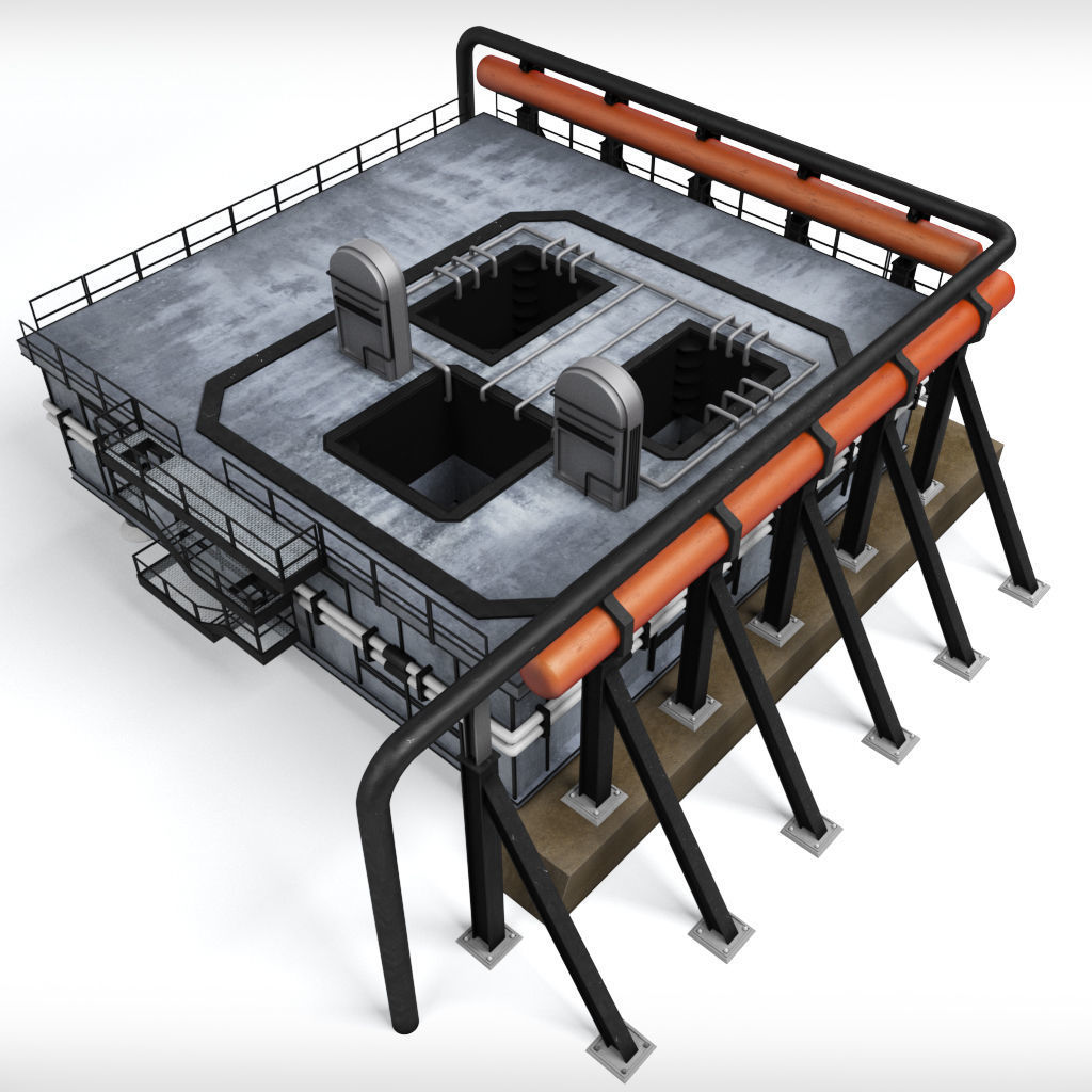 Rocket launch complex 3D model_19