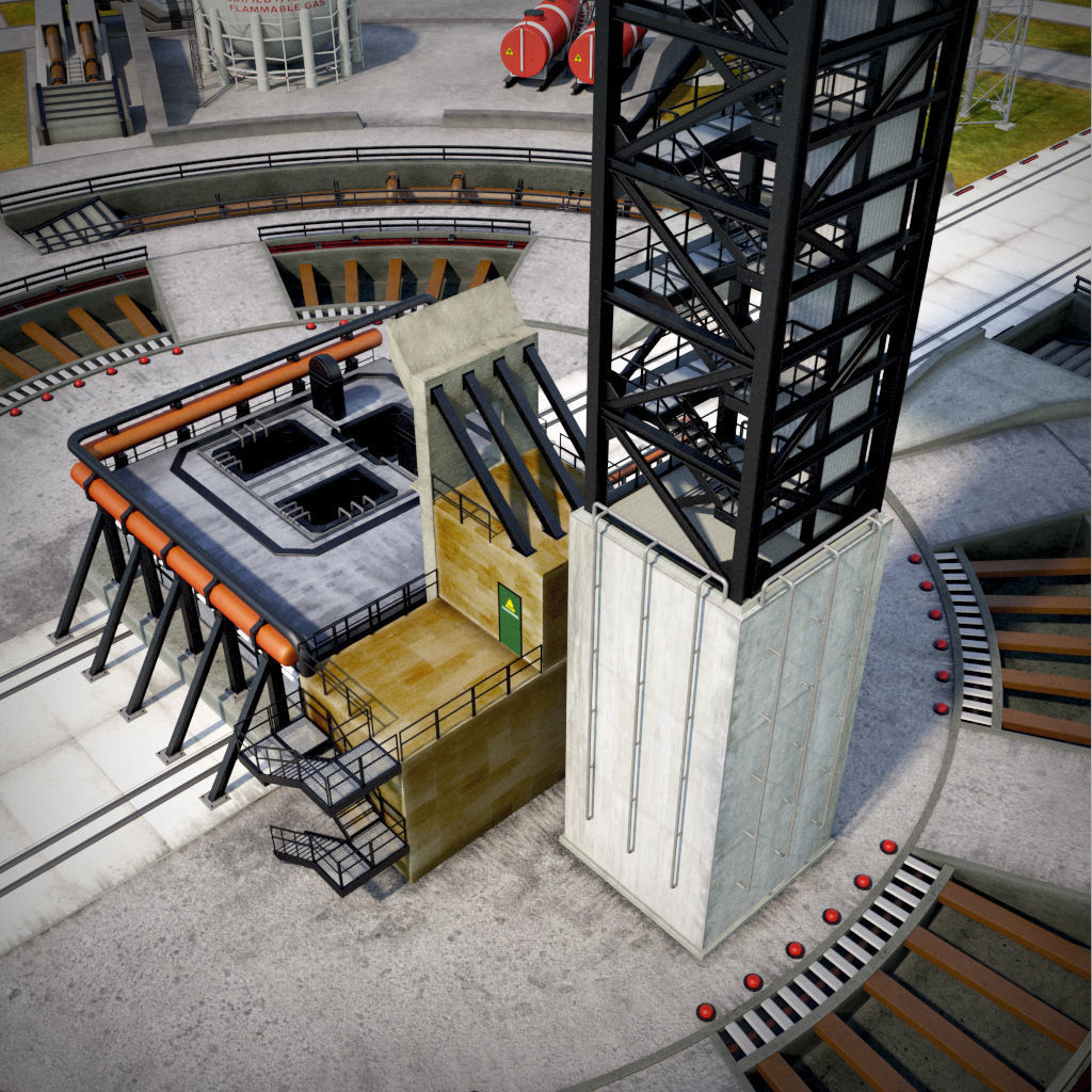 Rocket launch complex 3D model_5
