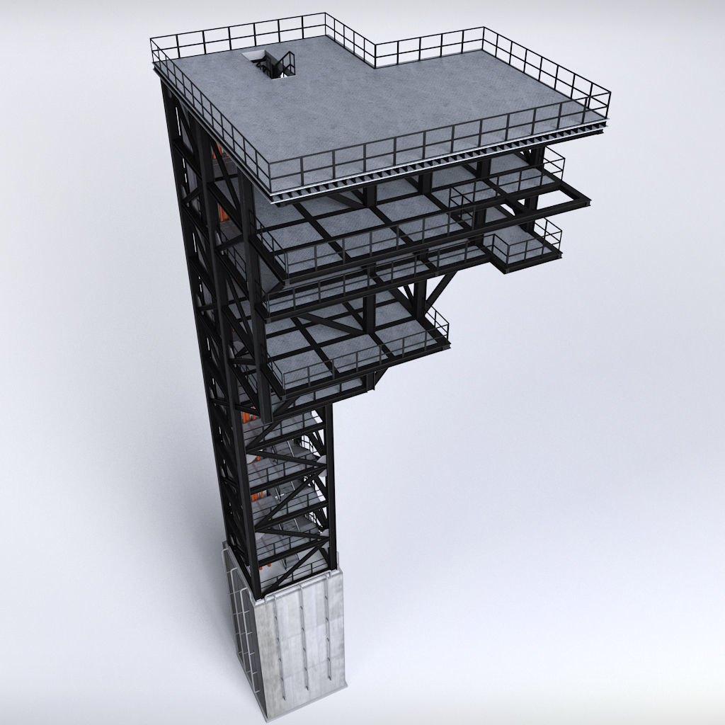 Rocket launch complex 3D model_21