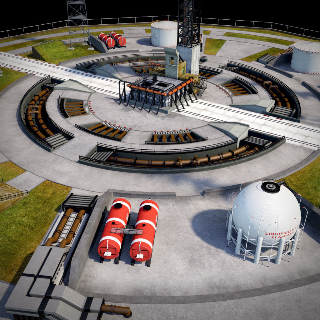 Rocket launch complex 3D model_7