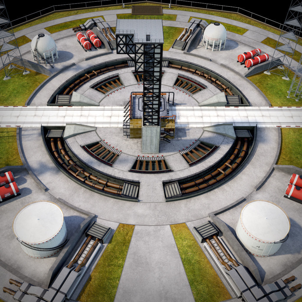 Rocket launch complex 3D model_4