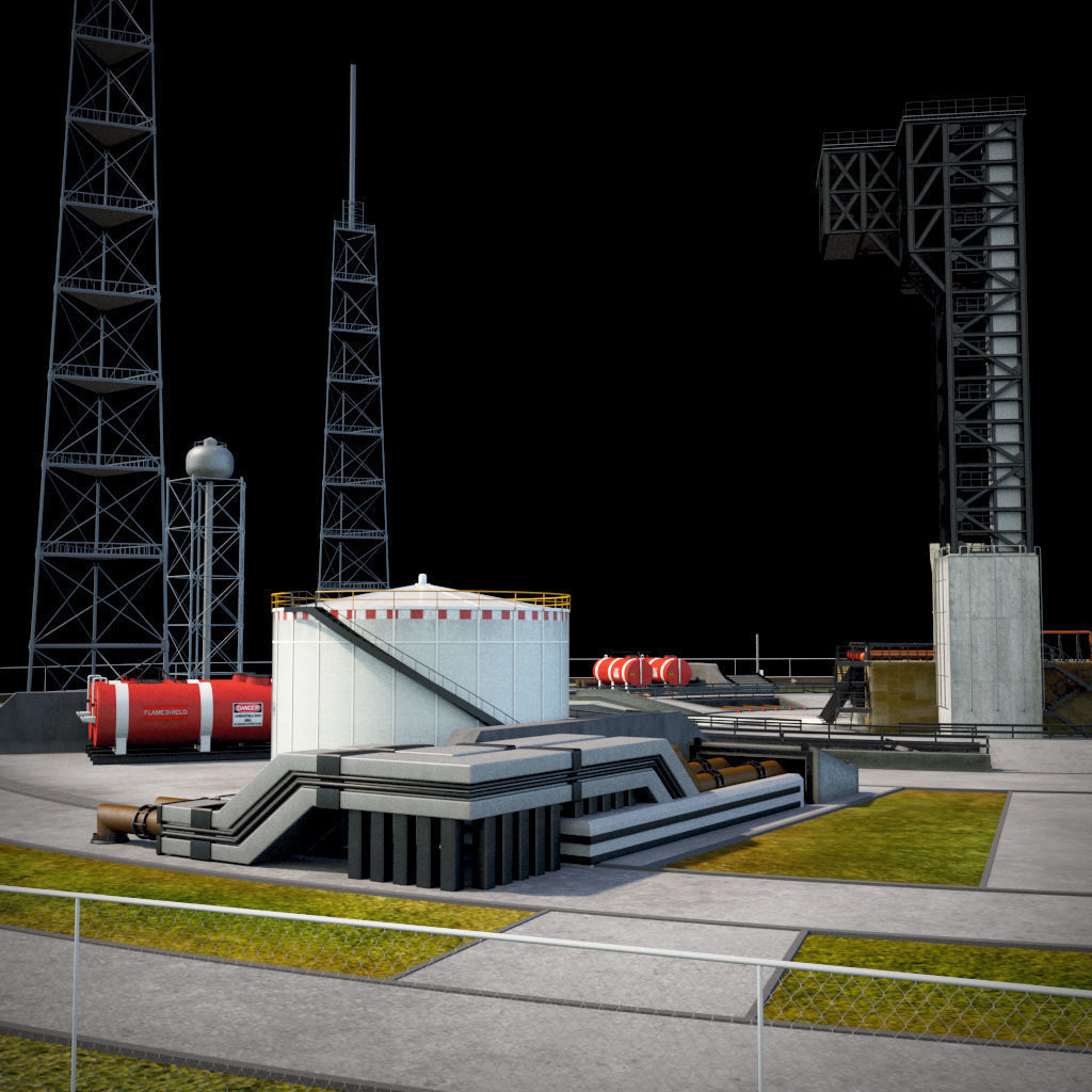 Rocket launch complex 3D model_12