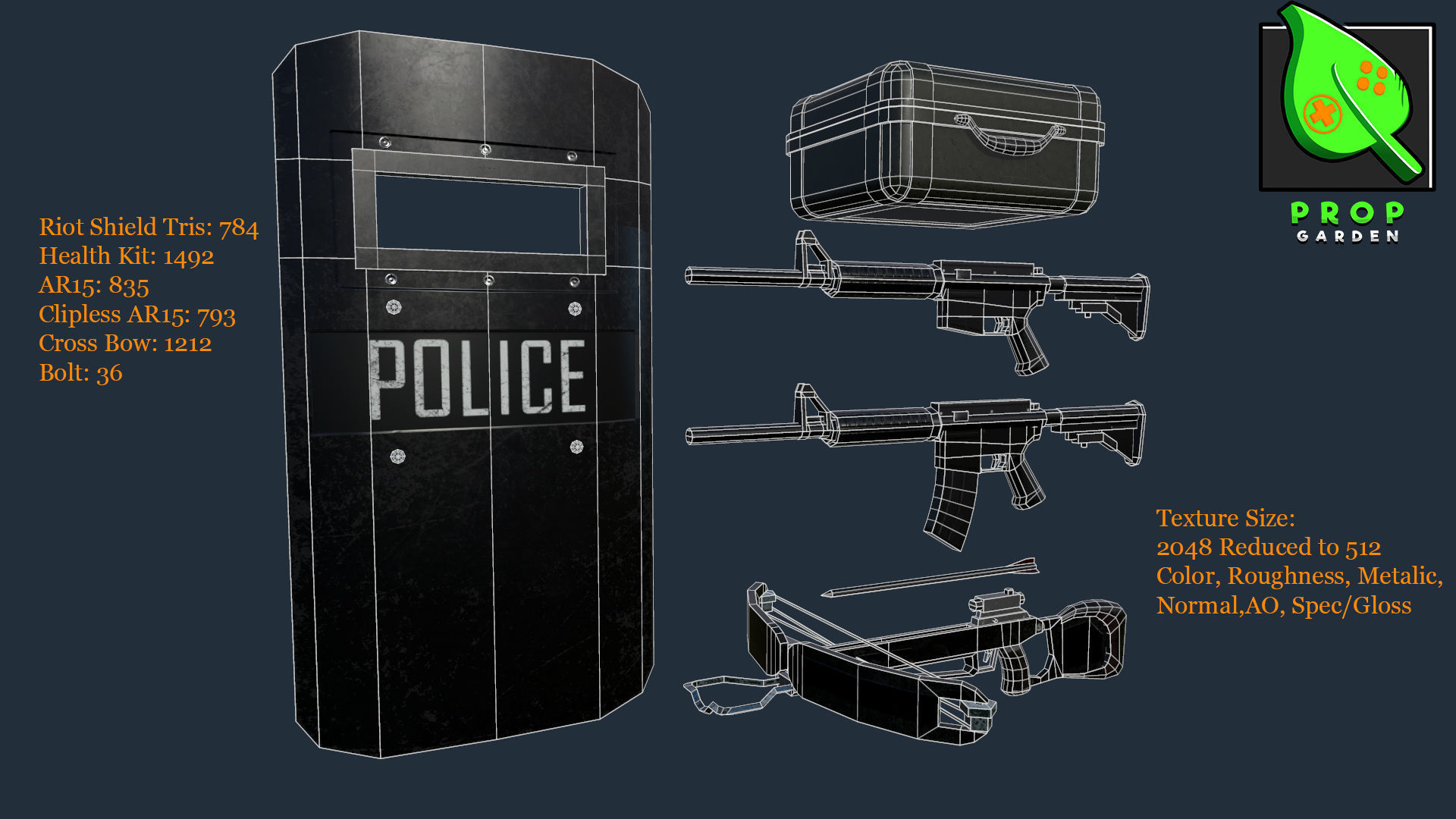 Lowpoly Mobile Weapons Kit Low-poly 3D model_17