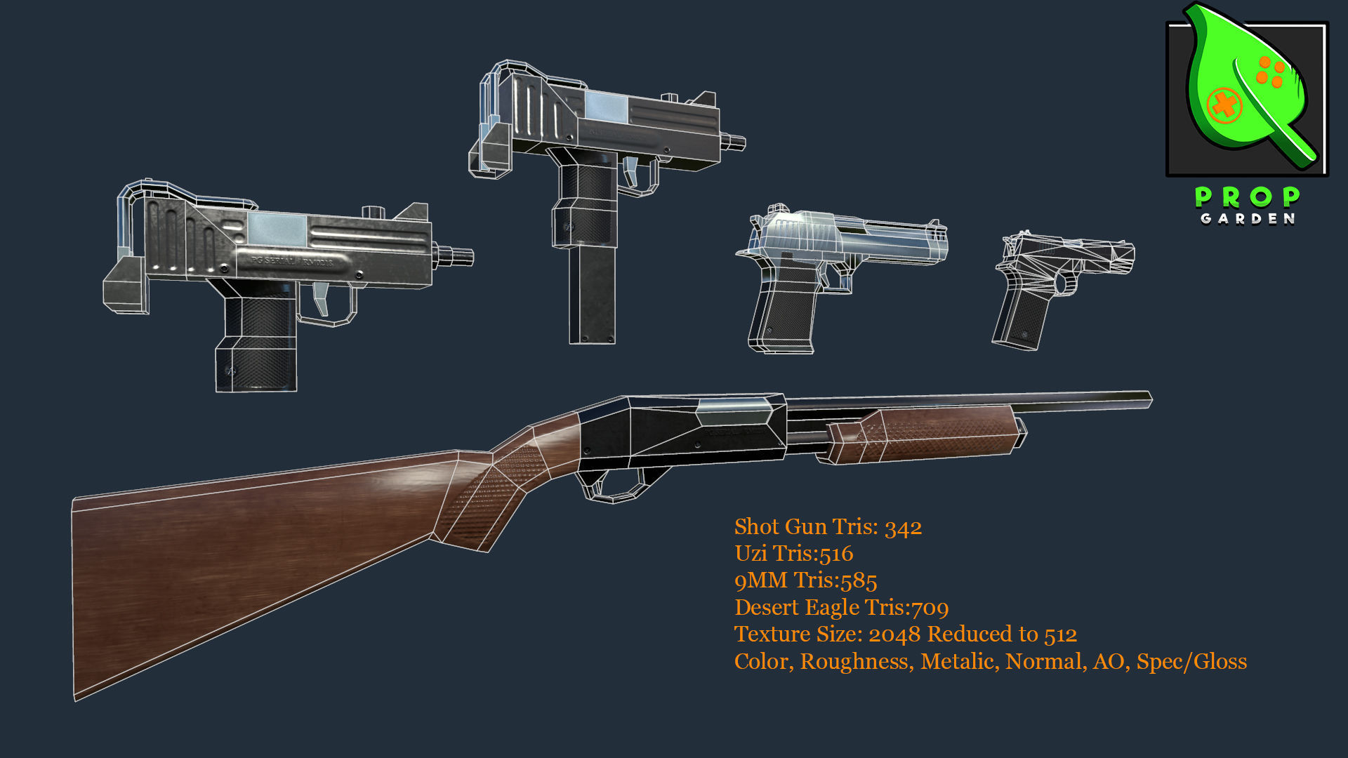 Lowpoly Mobile Weapons Kit Low-poly 3D model_16